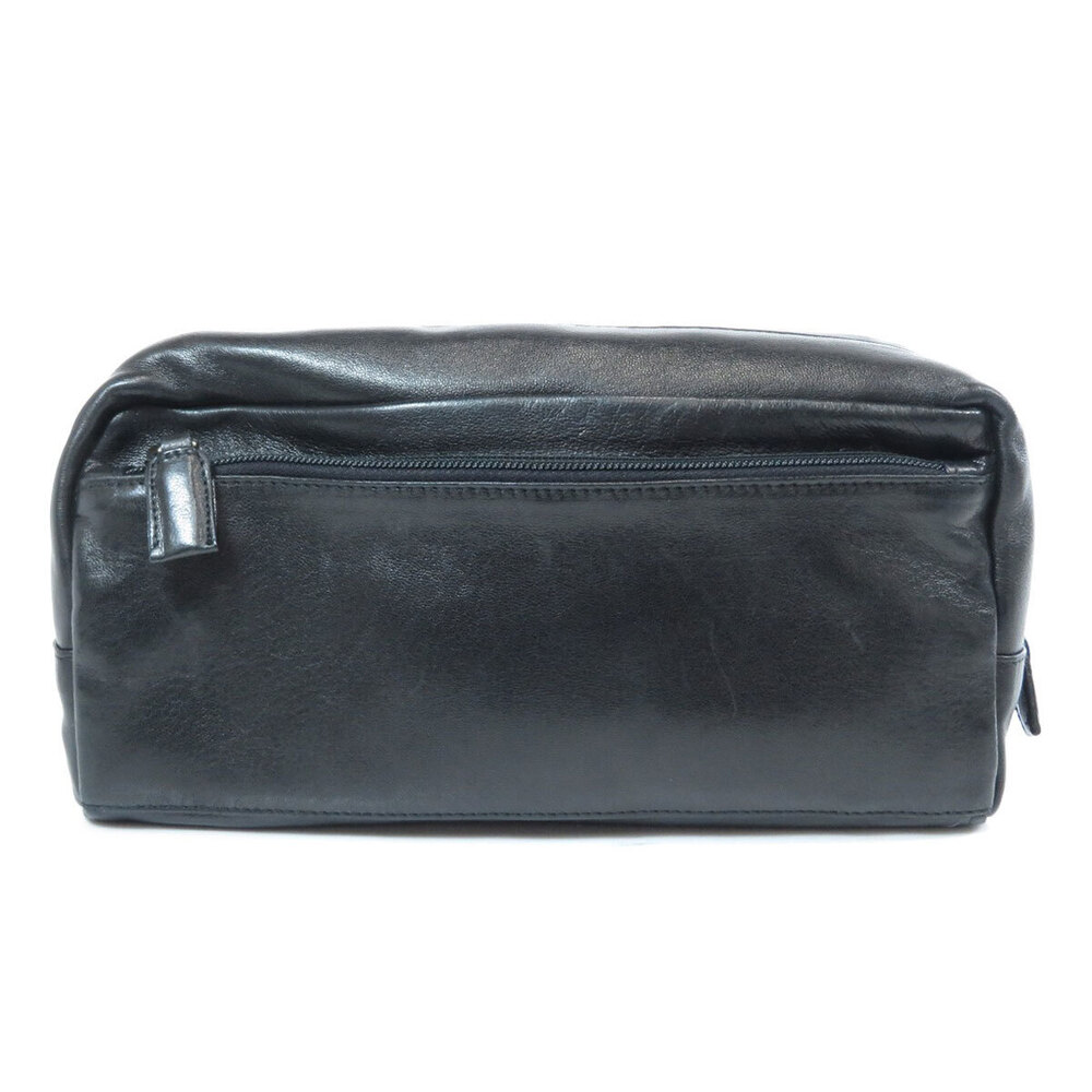 Prada leather bag logo plate clutch